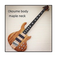 Jello CYD-1 Guitare basse électrique 43 pouces Corps Okoumé Manche en érable 6 cordes 24 frettes en nickel 6 cordes Guitare basse électrique 43 pouces