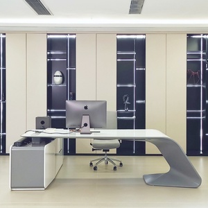 2024 Commercial Office Furniture Luxury Modern Convertible High Density Board <b>Work</b> Office <b>Table</b> CEO Executive Manager Desk - Product Image 6