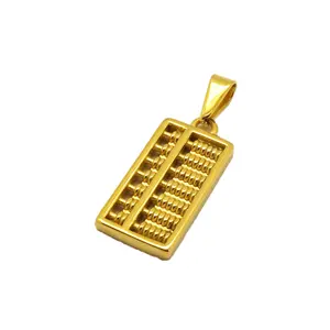 Hip hop Chinese Lucky Calculator Abacus Necklace Pendant Stainless Steel Women Men Abacus Charm Pendant for Jewelry Making