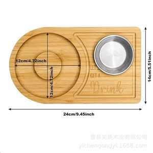Bamboo Double-Handled Cocktail Tray Wood <b>Bar</b> <b>Tool</b> Salt Rim Box Sugar Dipping Dish Reusable Bartender Accessory - Product Image 3