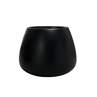 Set Pot Tanaman Luar Ruangan Desain Modern Warna Hitam dari Fiberglass untuk Dekorasi Rumah dan Taman