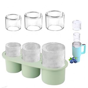 Moules à glaçons réutilisables en silicone pour gobelets, avec couvercle, sans BPA, empilables, gain de place, pour whisky - Product Image 1