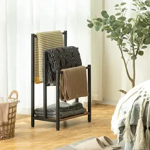 Blocco di <span class=keywords><strong>asciugamani</strong></span> a tre livelli in <span class=keywords><strong>legno</strong></span> moderno in metallo da parete tavolino alto portasciugamani con ripiano - Product Image 3