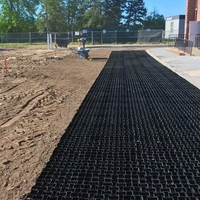 Grille de gazon en plastique HDPE 500x500mm, hauteur 48mm, hexagonale, emboîtable pour allée, parking, pente