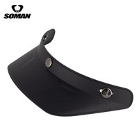 Visière de casque de moto SOMAN compatible avec les casques ouverts 3/4, demi-casques, protection solaire, visière rétro à 3 clips