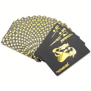 Waterproof Playcard Plastic Custom Back Logo <b>Playing</b> <b>Cards</b> Black Gold Poker <b>Card</b> - Product Image 5
