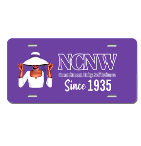 NCNW, le Conseil National des Sororités Noires, Cadeaux et Décorations pour Véhicules, Plaque d'Immatriculation de Voiture en Aluminium Standard, Porte-Plaque d'Immatriculation - Product Image 1