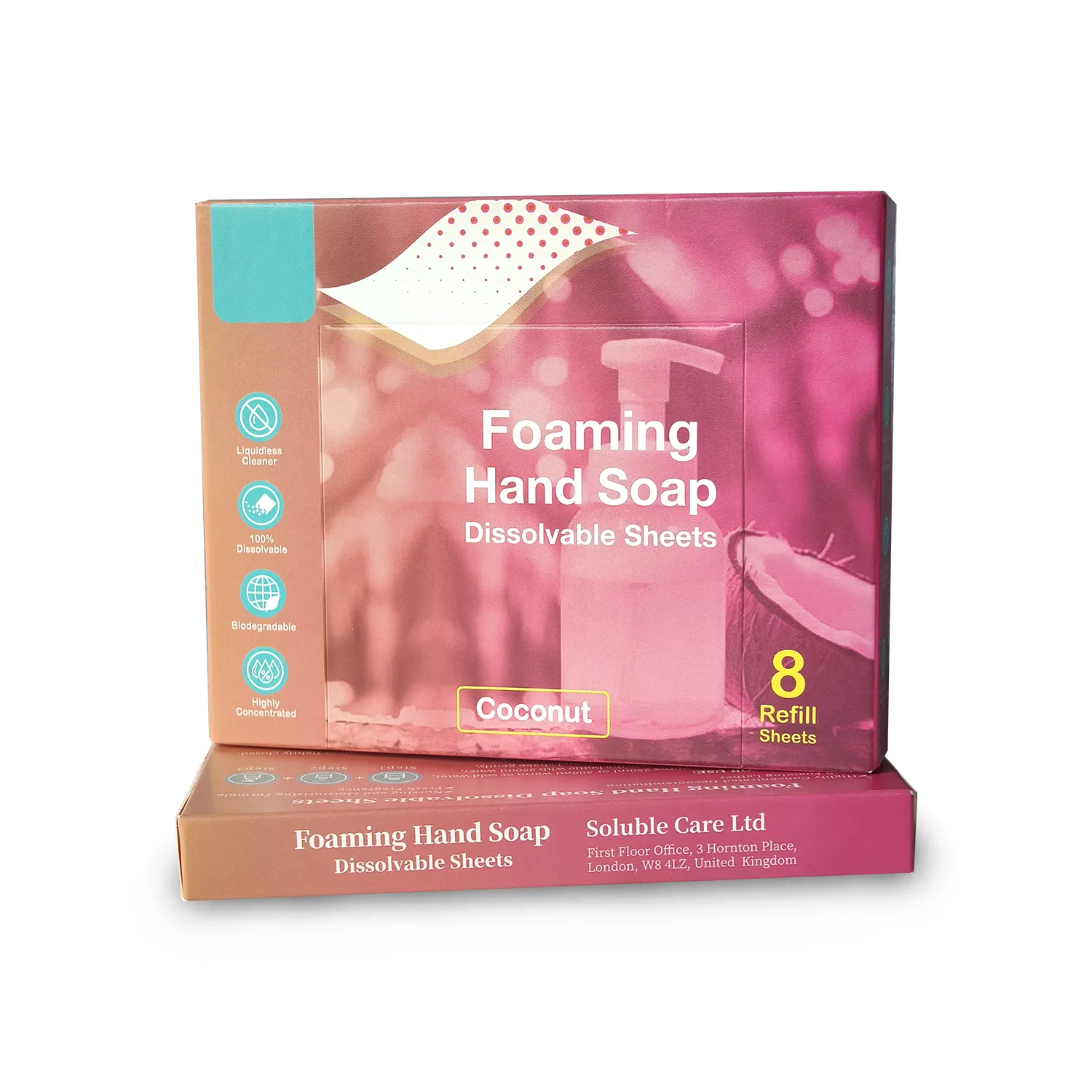 قالب صابون قابل للتخصيص متنقل للاستعمال مرة واحدة بدون نفايات نباتي خفيف يعتمد على البيئة صديق لغسل اليدين برغوة