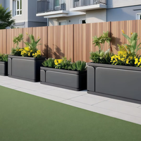 Bacs à fleurs écologiques en acier inoxydable et en fer forgé de style ferme, personnalisés pour l'extérieur, pour les municipalités