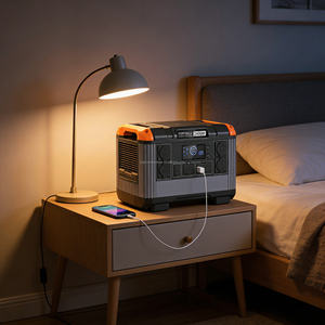 Station d'alimentation portable 2400W 2000W 2000Wh, prise EU, charge rapide, batterie LifePO4, pour travaux en extérieur et alimentation de secours à domicile - Product Image 3