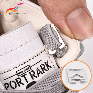 Flat Easy Tie Shoe Lace Slider Cordón elástico con sujetador Chapa de metal - Product Image 3