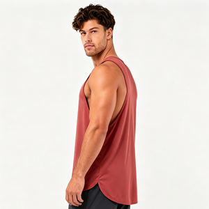 Camiseta Deportiva de Tirantes para Hombre al por Mayor, Cuello Redondo Rojo, Camisetas de Gimnasio, Chaleco Deportivo con Logotipo Personalizado, Camisetas de Tirantes para Correr para Hombre - Product Image 4