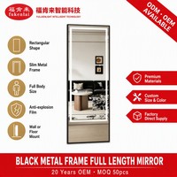 Miroir de dressing moderne Fullkenlight, miroir sur pied, miroir mural rectangulaire, miroir LED pleine longueur avec cadre en métal