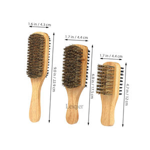 แปรงโกนหนวดไม้แบบสองด้านพร้อมโลโก้สั่งทำพิเศษ สำหรับช่างตัดผม ดูแลขนเคราและจัดแต่งทรงผม ขนแปรงไนลอนเปลี่ยนได้ - Product Image 2