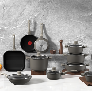 Cuối cùng cứng anodized không dính <span class=keywords><strong>Cookware</strong></span> <span class=keywords><strong>Set</strong></span> 17 mảnh không dính <span class=keywords><strong>Set</strong></span> với Fry Pan saucepans saute-pan griddle máy rửa chén - Product Image 1