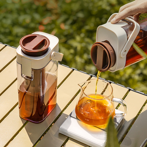NUEVO Dispensador de Café Frío de Plástico de 1L con Asa, Botella de Café de PP con Escala, Infusor de Té, Tetera de Inmersión para Preparar Café - Product Image 6