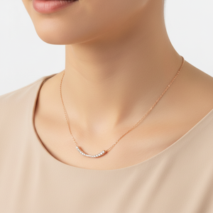 Hot Selling Elegant Smile Design Fine Jewelry Wholesale 18K <b>Solid</b> Rose <b>Gold</b> Real Natural Diamond <b>Pendant</b> Necklace For Women Gift - Product Image 4