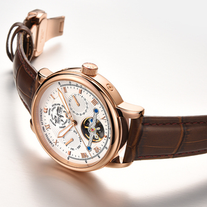 CARNAVAL Montre de sport de luxe pour homme Tourbillon Fonction date 50M Étanche Acier inoxydable Saphir Cristal 41mm Mécanique - Product Image 3