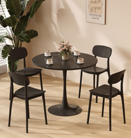 Table à manger en bois de style nordique avec plateau en marbre artificiel, vente en gros d'usine, pour salon de thé, café, salle à manger
