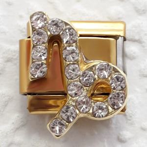 Pulsera de dijes del signo zodiacal italiano, dijes de signo con diamantes de imitación de 9 mm, chapados en oro y plata, modulares para joyería DIY para mujer - Product Image 4