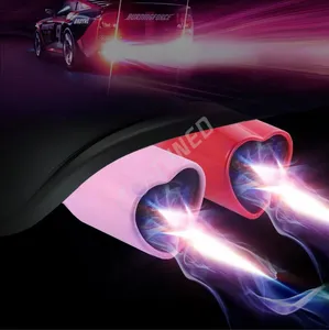 新款上市红色和粉色心形汽车排气消声器尖端不锈钢管排气尾部消声器尖端通用汽车零件