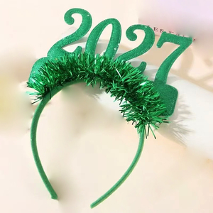 Decorazione per <span class=keywords><strong>Festa</strong></span> di <span class=keywords><strong>Capodanno</strong></span> e Natale 2027, Cerchietto per Capelli con Glitter Colorati in Plastica per Adulti - Product Image 2