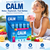 Magnesium Calm Stick Packets, mélange de poudre pour boisson relaxante aromatisée framboise-citron, sachets à emporter, sans sucre
