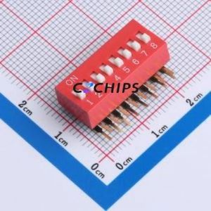 DA-8-R-T DIP Switch Through hole Component (THT),P=2.54mm Switch Piano Key Single Pole Single Throw 8 2.54mm - Product Image 1