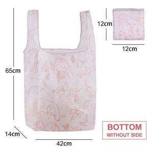 Sac à provisions en polyester 190t pliable recyclé Sac d'épicerie pliable réutilisable - Product Image 3