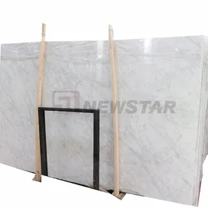 Newstar Bianco Carrara Slab Natural Marble Stone Countertop Table Bathroom Background Wall Trim Artificial Marble Slabs