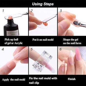 Pointes d'ongles transparentes courtes carrées ovales, extensions en cristal sans papier pour le nail art - Product Image 4