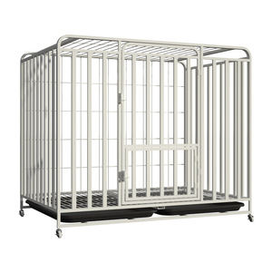 Heavy Duty Steel Wire Dog <b>Crate</b> Rectangle Lockable Powder Coated Metal Pet Cage Indoor Use for Large Dogs - Product Image 1