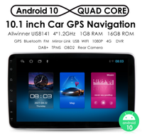 Autoradio 10,1 pouces 2+32 Go adapté à la navigation GPS universelle pour voiture avec lecteur multimédia Android DVR RSD SWC