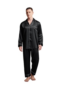 Pigiama in Pura Seta 19 Momme, Abbigliamento <span class=keywords><strong>da</strong></span> <span class=keywords><strong>Casa</strong></span>, Completo <span class=keywords><strong>Uomo</strong></span> in Seta di Gelso con Maglia a Maniche Lunghe e Pantaloni - Product Image 3