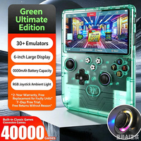 Console de jeu portable R60 MAX, écran IPS HD de 6,0 pouces, 1280x720, lecteur de jeux rétro, plus de 40 000 jeux, système d'exploitation Linux/Android 14, Wi-Fi, joysticks 3D
