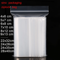 Sac d'Emballage en Plastique PE Scellé, Emballage Transparent Écologique avec Fermeture Ziplock Gratuit