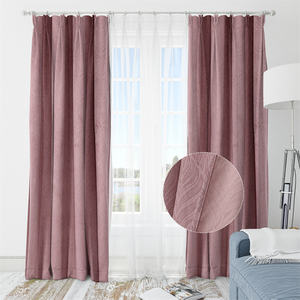 Rideaux personnalisés Bindi Rideau rose de luxe en tissu <span class=keywords><strong>jacquard</strong></span> gaufré haute texture pour fenêtre - Product Image 1