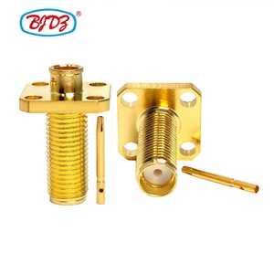<span class=keywords><strong>Conector</strong></span> Coaxial RF SMA Hembra KFD de 4 Orificios <span class=keywords><strong>para</strong></span> Panel, <span class=keywords><strong>para</strong></span> Cable Semirrígido RG402 de 0.141'', Suministro de Fábrica - Product Image 1