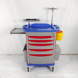 Chariot d'hôpital en ABS, 890x520x824mm, avec tiroirs et bac pour usage médical - Product Image 1