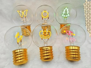 E40 LED文字電球 クリスマスライト-スマイルフェイスLED充電式ナイトライト - Product Image 3