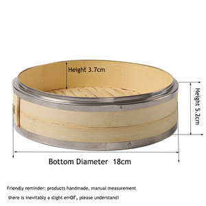 Vaporiera Multiuso in Acciaio Inox Rivestito in Bambù, 18cm, Ecologica, Grado A+, per Alimenti, Dimensioni Personalizzabili, per Dim Sum Cinese - Product Image 2