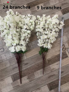 Branche de fleurs artificielles en soie pêche <span class=keywords><strong>et</strong></span> cerisier en blanc, rose <span class=keywords><strong>et</strong></span> violet - Décoration de remise de diplôme - Product Image 2