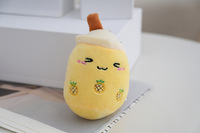 Vente en Gros Jouets Songshan Peluche Kawaii 11 cm 4 Pouces Tasse de Thé au Lait Bubble Boba Mignonne Petite Peluche Porte-Clés Mini Jouet Doux