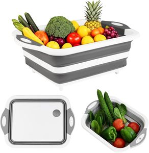 Multifanctional <b>Plastic</b> Chopping Cutting Board Portable 2 in 1 Foldable Folding <b>Plastic</b> Cutting Chopping Board - Product Image 1