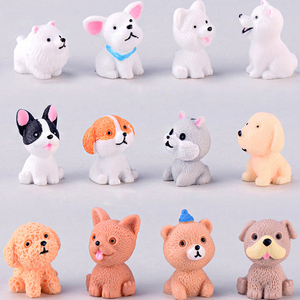Figurines en résine de chien miniature mignonnes, miniatures d'animaux de dessin animé, breloques de chiot, ornements pour décorations de paysage, accessoires de bricolage - Product Image 1