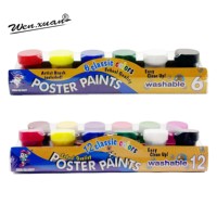 Kit de pintura de dedo no tóxico de 6/12 colores OEM, pintura de póster lavable con pincel para pintura al óleo de acuarela para niños