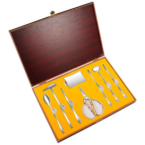 Juego de herramientas para comer cangrejo de acero inoxidable, 8 piezas, herramientas resistentes para mariscos, caja de regalo con estuche de madera para cangrejo peludo - Product Image 5