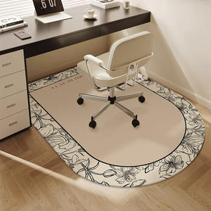 Alfombra ovalada para silla de oficina, de fibra de poliéster, antideslizante, con diseño abstracto, para silla giratoria de computadora - Product Image 2