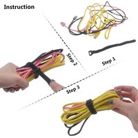 Sangles en nylon 100% noires, réutilisables, auto-adhésives, double face, avec attaches à boucles pour chaussures