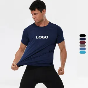 Mens Camo baskı hızlı kuru T Shirt spor vücut geliştirme gömlek erkek süper elastik T Shirt